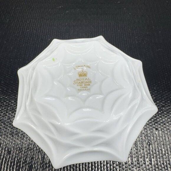 ROYAL STANDARD LORRAINE PEAKED Fine Bone China Dish Small Plates Set 2 England - Picture 8 of 12